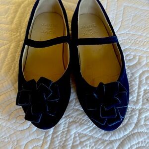 Janie and Jack navy velvet shoes